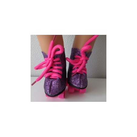 glitter rollerskates paars  baby born 43cm