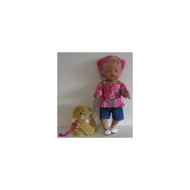 trendybroek setje roze egel baby born 43cm