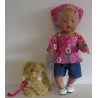 trendybroek setje roze egel baby born 43cm