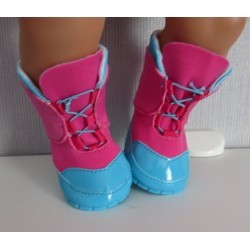 sneeuwlaarzen roze met blauw baby born 43cm