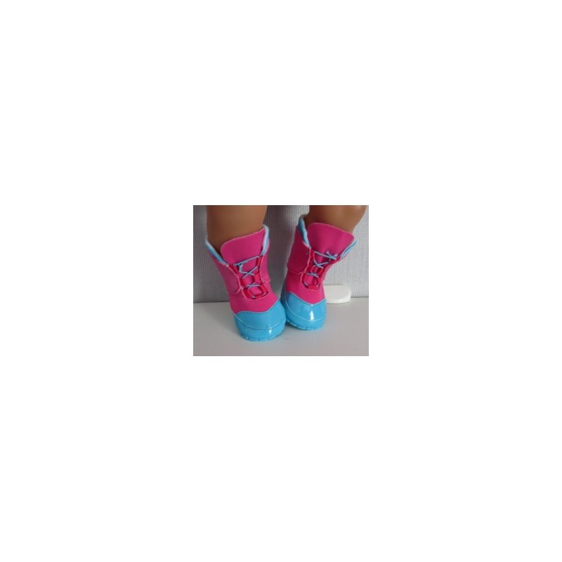 sneeuwlaarzen roze met blauw baby born 43cm