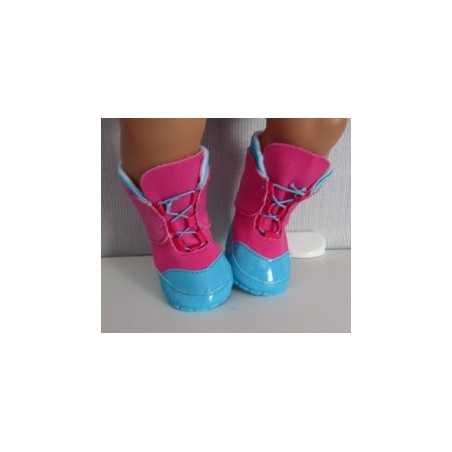 sneeuwlaarzen roze met blauw baby born 43cm