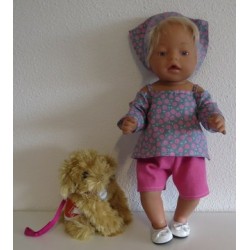 trendybroek setje bloemen baby born 43cm