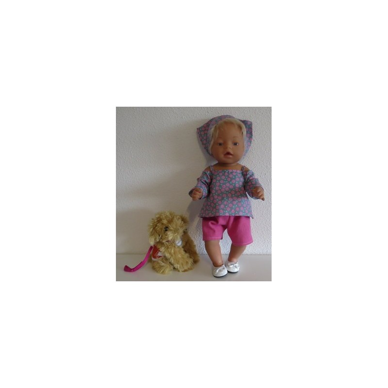 trendybroek setje bloemen baby born 43cm