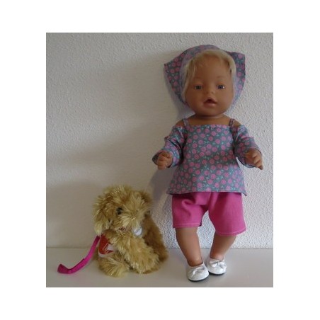 trendybroek setje bloemen baby born 43cm