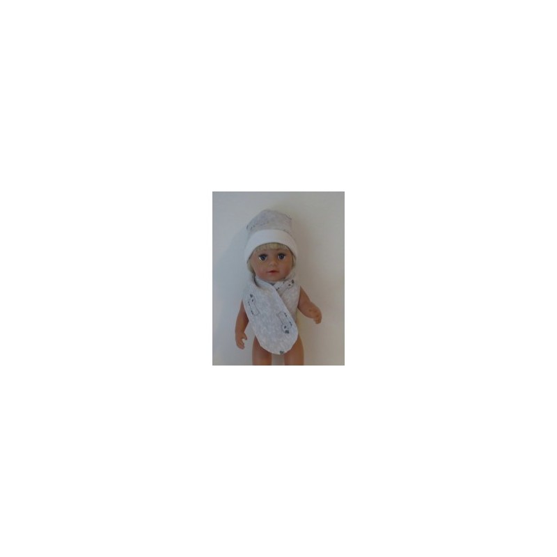 muts met sjaal grijs schapen baby born 43cm