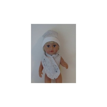 muts met sjaal grijs schapen baby born 43cm
