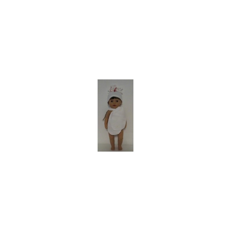 muts met sjaal met rood lintje baby born 43cm