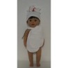 muts met sjaal met rood lintje baby born 43cm