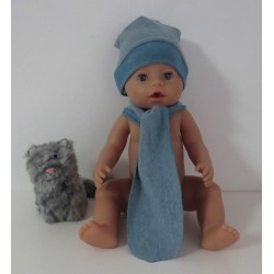muts met sjaal baby born 43cm