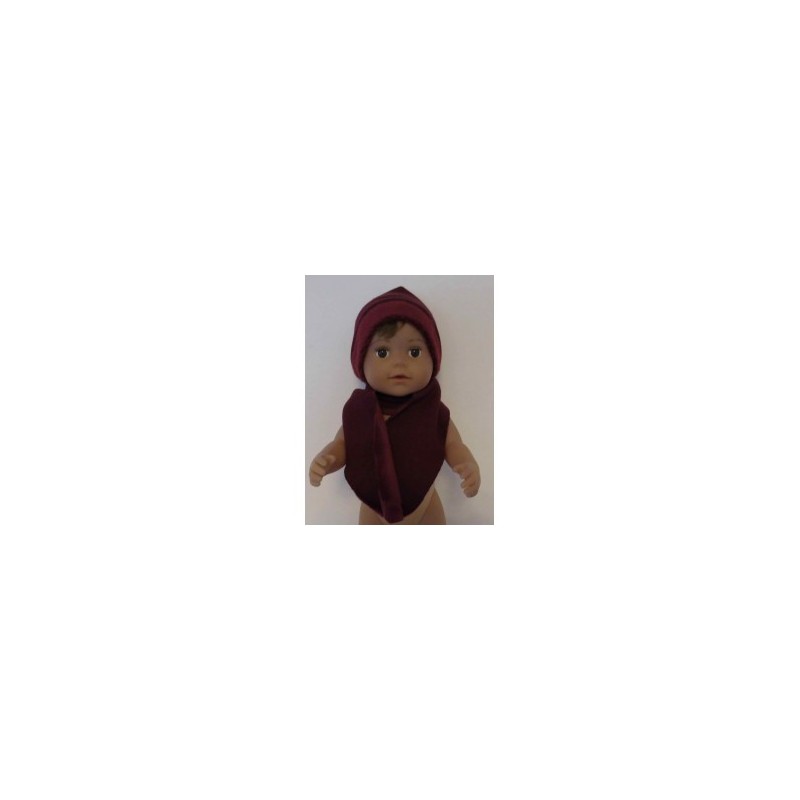 muts met sjaal rood baby born 43cm