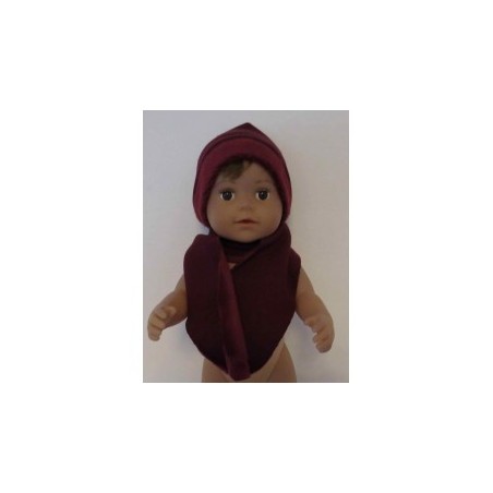 muts met sjaal rood baby born 43cm