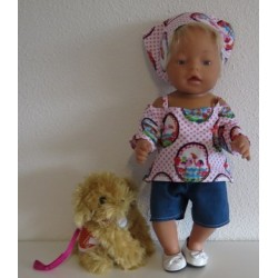 trendybroek setje flamingo's baby born 43cm