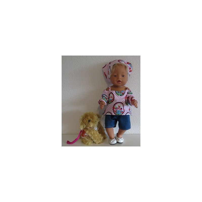 trendybroek setje flamingo's baby born 43cm