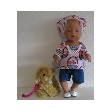 trendybroek setje flamingo's baby born 43cm