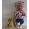 trendybroek setje flamingo's baby born 43cm