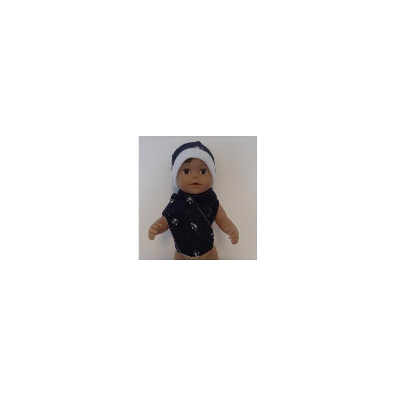 muts met sjaal blauw konijnen  baby born 43cm