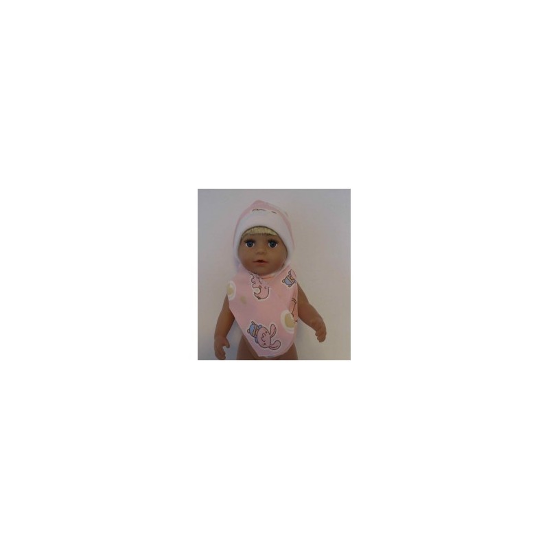muts met sjaal roze dieren baby born 43cm