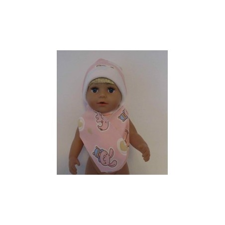 muts met sjaal roze dieren baby born 43cm