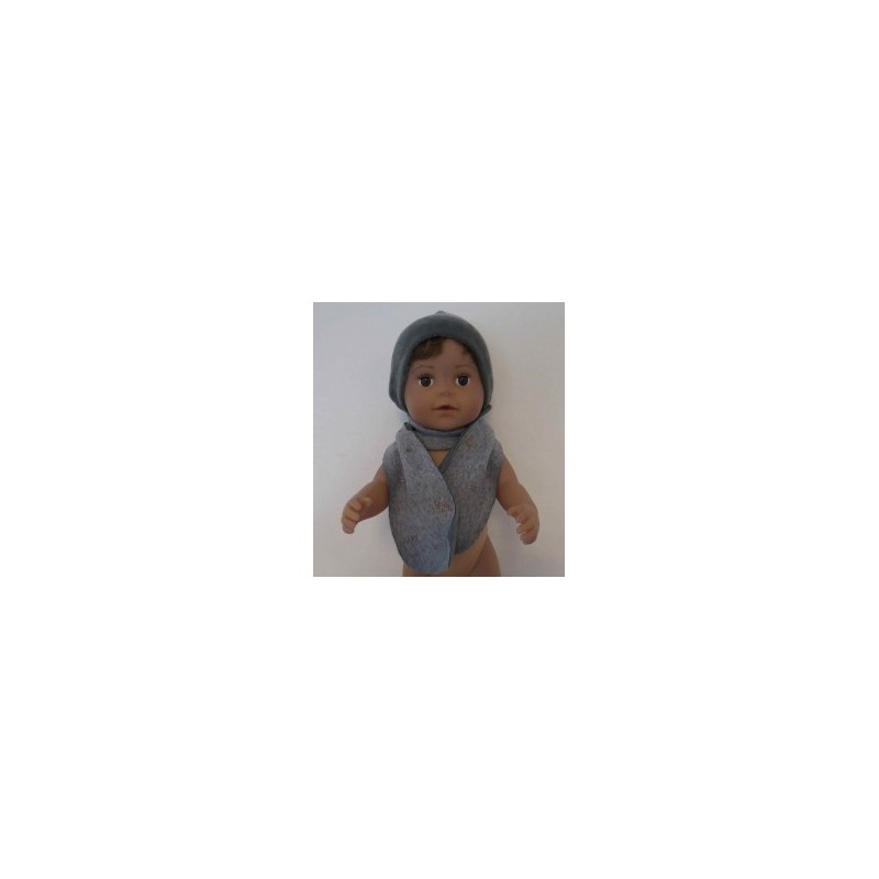 muts met sjaal grijs sterren baby born 43cm