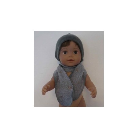 muts met sjaal grijs sterren baby born 43cm