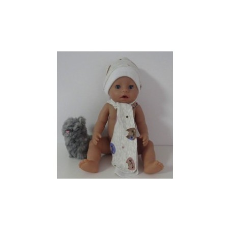 muts met sjaal kat baby born 43cm