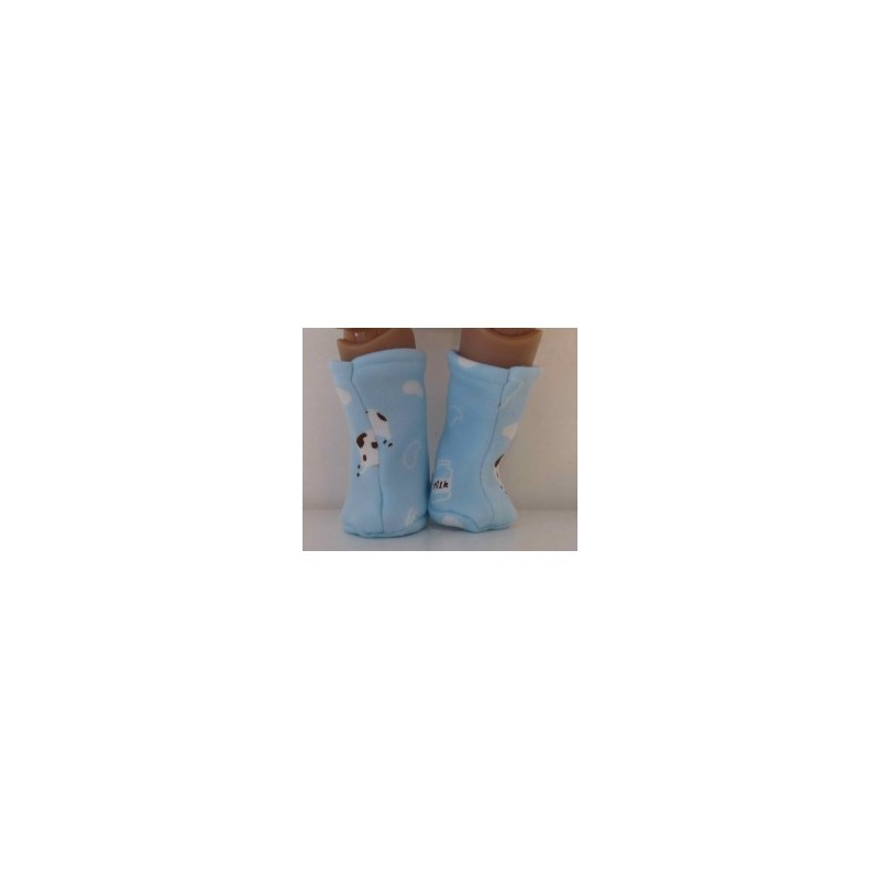 stoffen laarzen blauw koe baby born 43cm