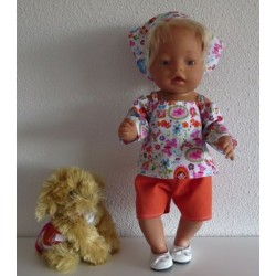 trendybroek setje wit meisje baby born 43cm