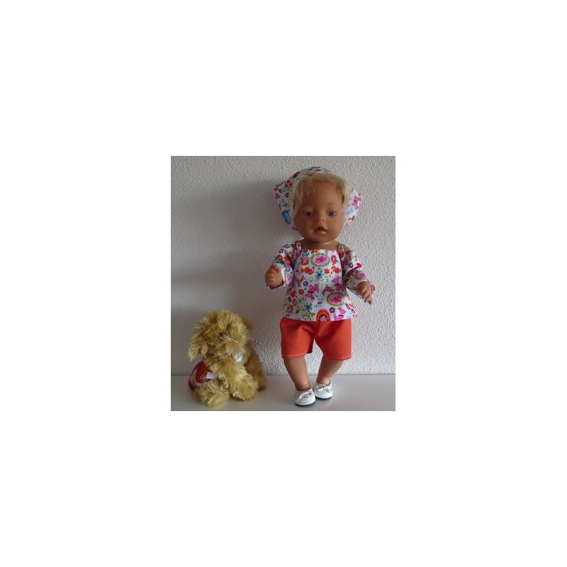 trendybroek setje wit meisje baby born 43cm