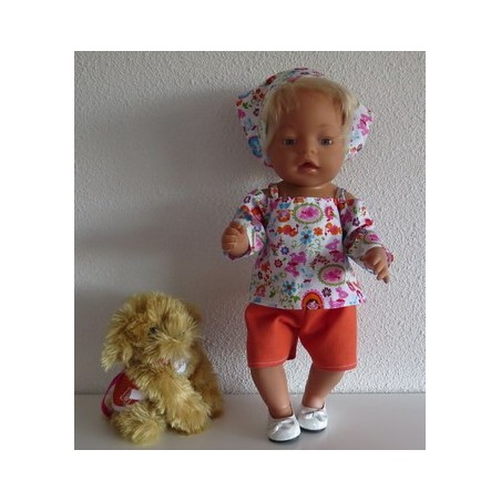 trendybroek setje wit meisje baby born 43cm