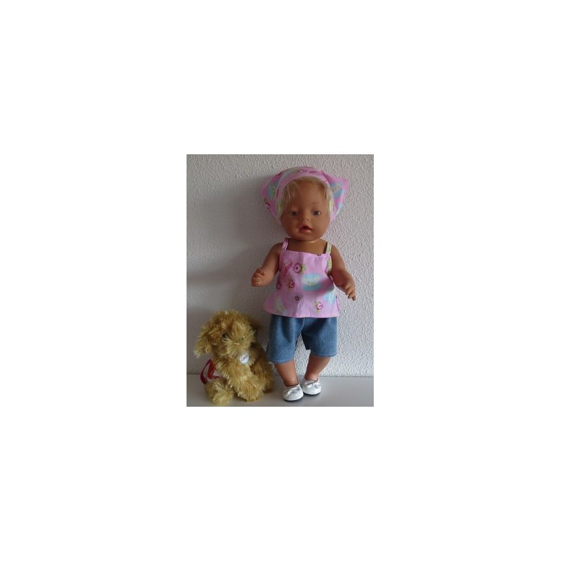 trendybroek setje roze thee baby born 43cm