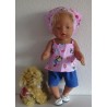 trendybroek setje roze pinguins baby born 43cm