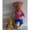 trendybroek setje roze bloemen baby born 43cm