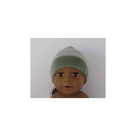mutsje grijs met groen baby born 43cm