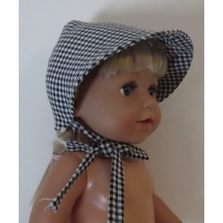 hoedje zwart geruit  baby born 43cm