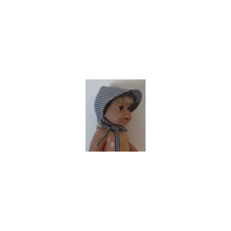 hoedje zwart geruit  baby born 43cm