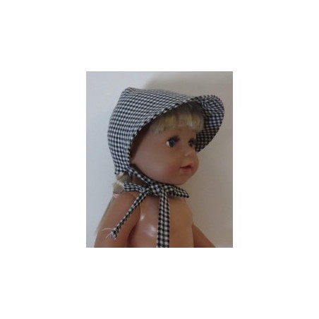 hoedje zwart geruit  baby born 43cm