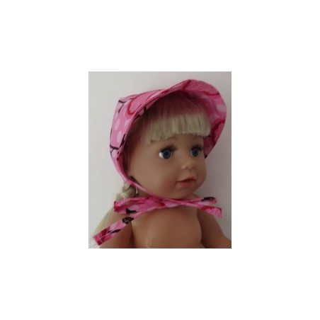 hoedje roze bloemen baby born 43cm