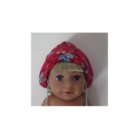 mutsje rood chineese print baby born 43cm