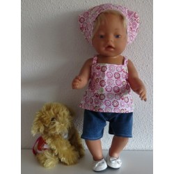 trendybroek setje bloemen baby born 43cm