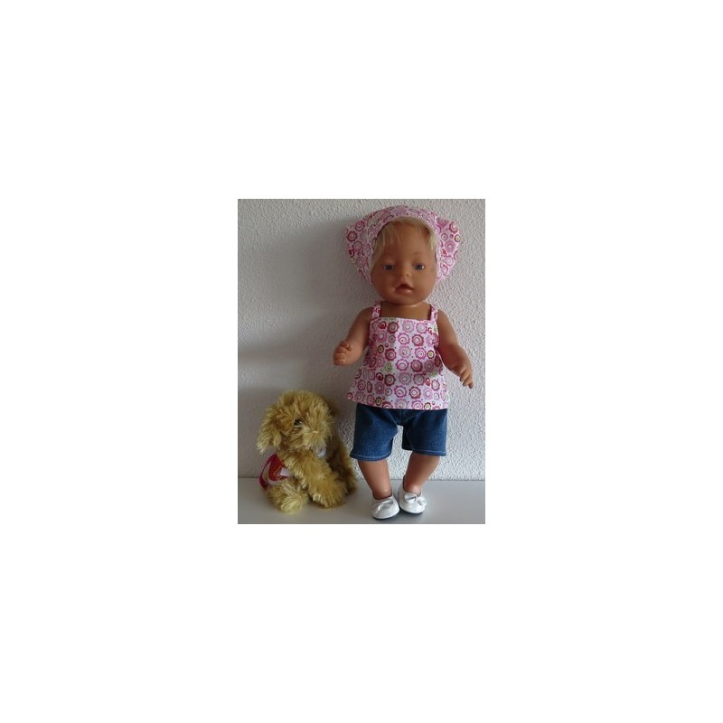 trendybroek setje bloemen baby born 43cm