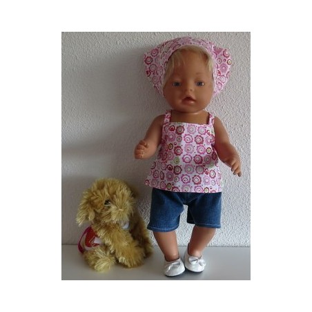 trendybroek setje bloemen baby born 43cm