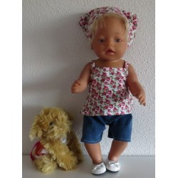trendybroek setje roosjes baby born 43cm