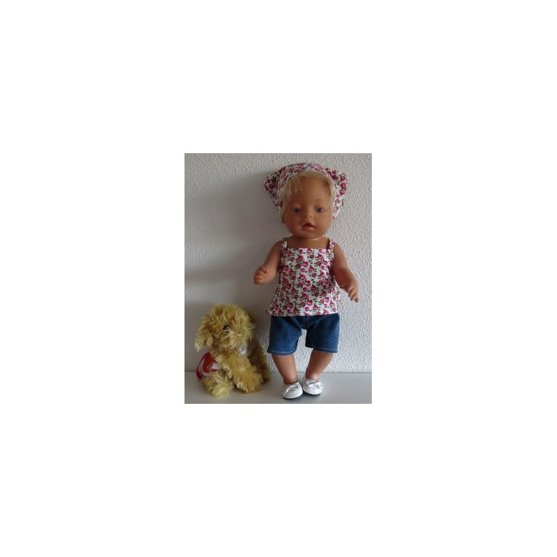 trendybroek setje roosjes baby born 43cm