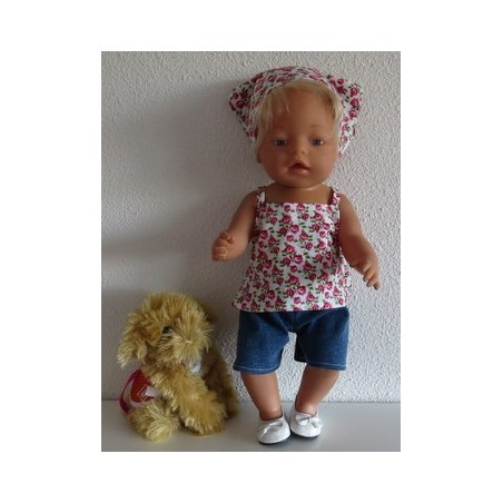 trendybroek setje roosjes baby born 43cm