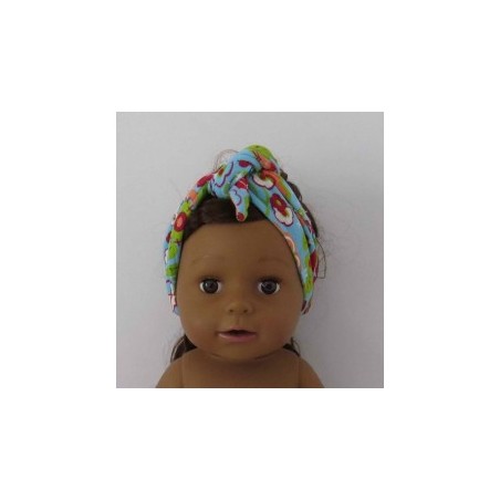 haarstrik blauw bloemen  baby born 43cm