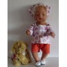 trendybroek setje oranje hartjes baby born 43cm