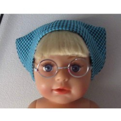 bandana blauw geruit baby born 43cm