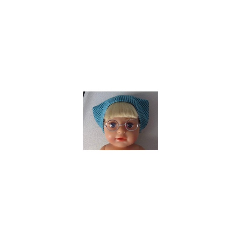 bandana blauw geruit baby born 43cm