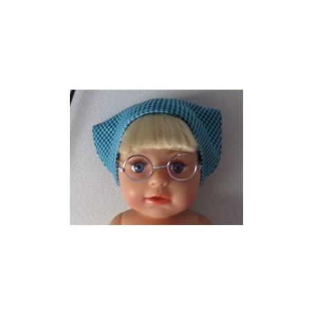bandana blauw geruit baby born 43cm